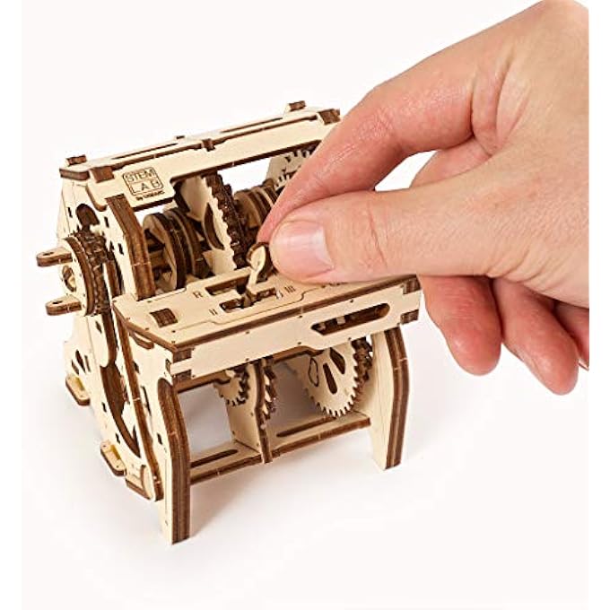MADE IN EUROPE, 3D WOODEN PUZZLE MANUAL TRANSMISSION MECHANICAL MODEL, DIY, SELF-ASSEMBLY, WOODCRAFT CONSTRUCTION TOY FOR ADULTS & KIDS, PERFECT FOR GIFTING, NO GLUE NEEDED, BROWN, UGR-70131 - Image 4